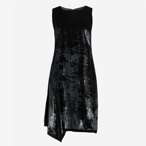 Black Serenity Sleeveless Velvet Shift Dress‎ Size 2 Wedding Guest - Picture 4 of 10